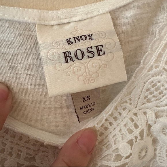 Knox Rose White Lace Trim Tank Top - Picture 3 of 4